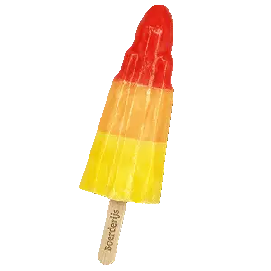 Boerderijs fruitijs in de vorm van een vlieger